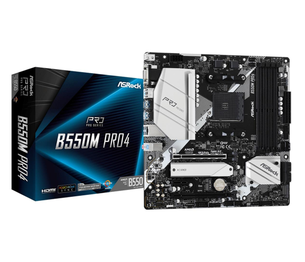 ASROCK Płyta główna B550M Pro4 AM4 4DDR4 HDMI/DP/D-SUB M.2 mATX B550M PRO4 - 569387 - zdjęcie